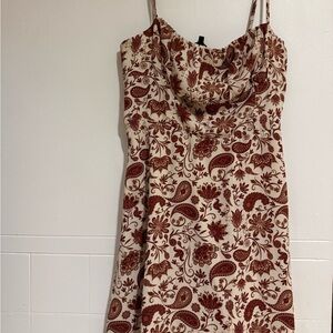 Dynamite Strapless Dress in Red and Cream